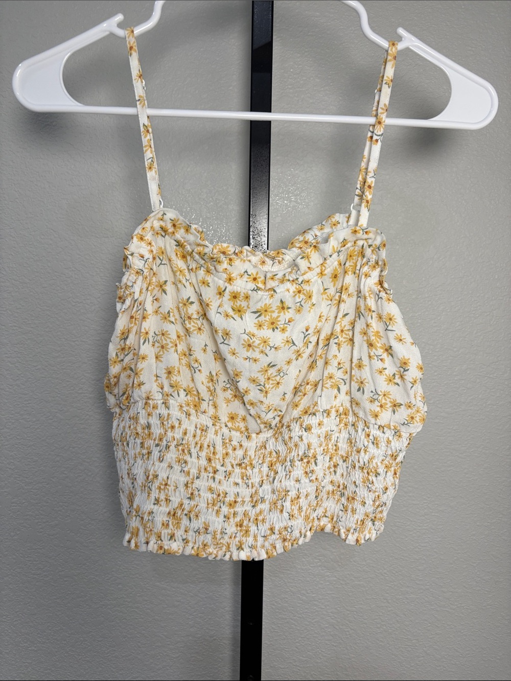 American Eagle Outfitters White Cami with Yellow Floral Print